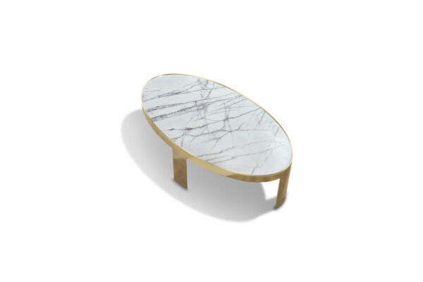 Infinity oval metal cocktail table
